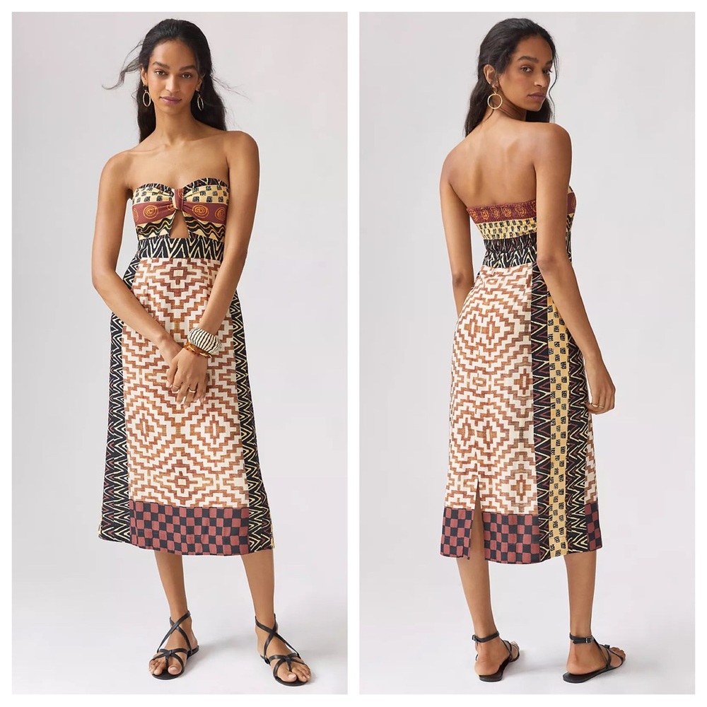 nwt ANTHROPOLOGIE Geo Cut Out Midi Dress - size 4 - Verb by Pallavi Singhee